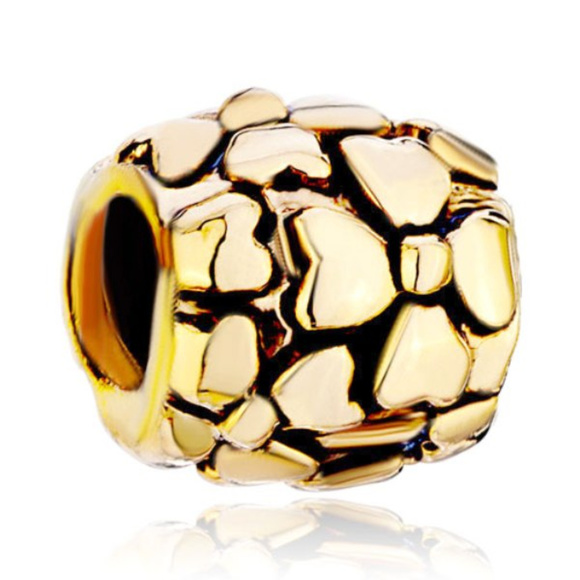 FREE S/H Pugster 22kt GP Gold Clover Flower Charm - Fits Pandora - Picture 2 of 2